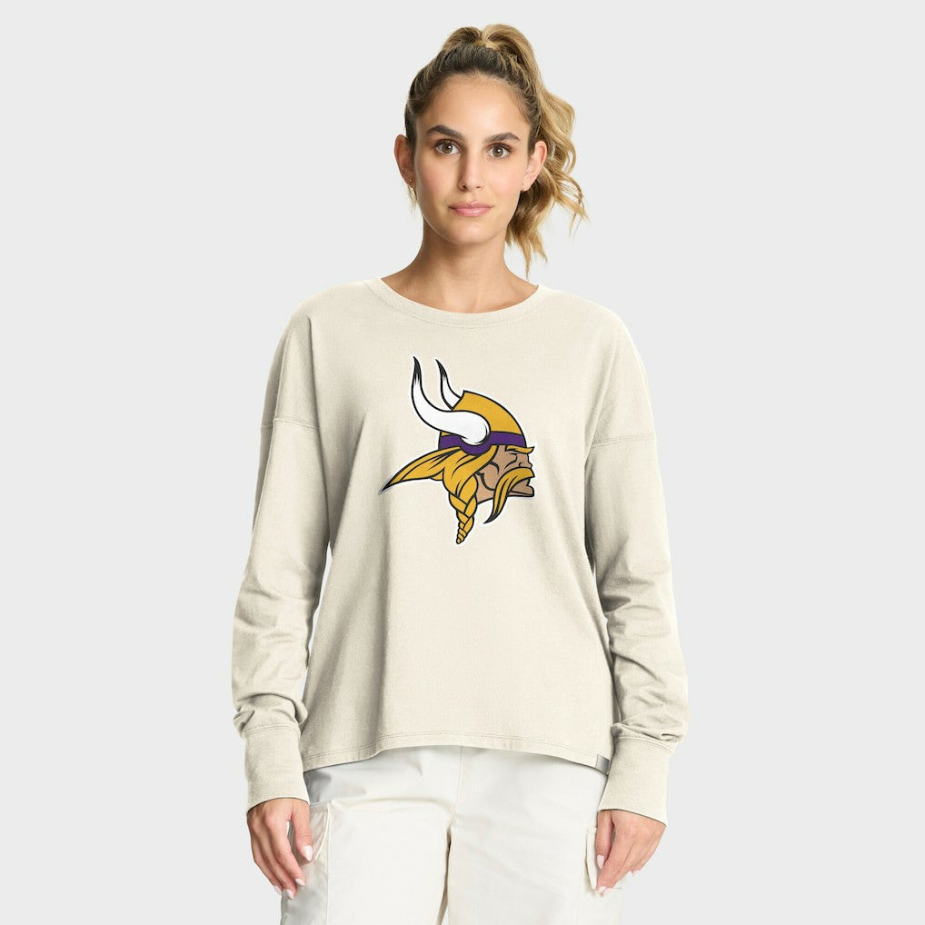 Minnesota Vikings Women's Dove Legacy Long Sleeve T-Shirt Cream