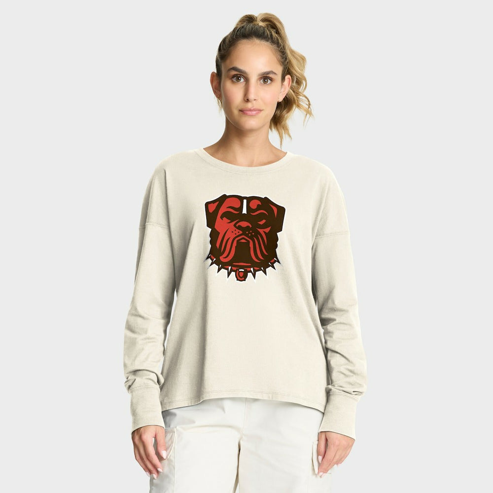Cleveland Browns Women's Dove Legacy Long Sleeve T-Shirt Cream
