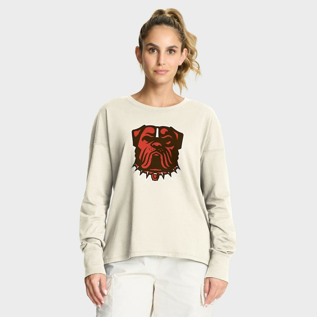 Cleveland Browns Women's Dove Legacy Long Sleeve T-Shirt Cream
