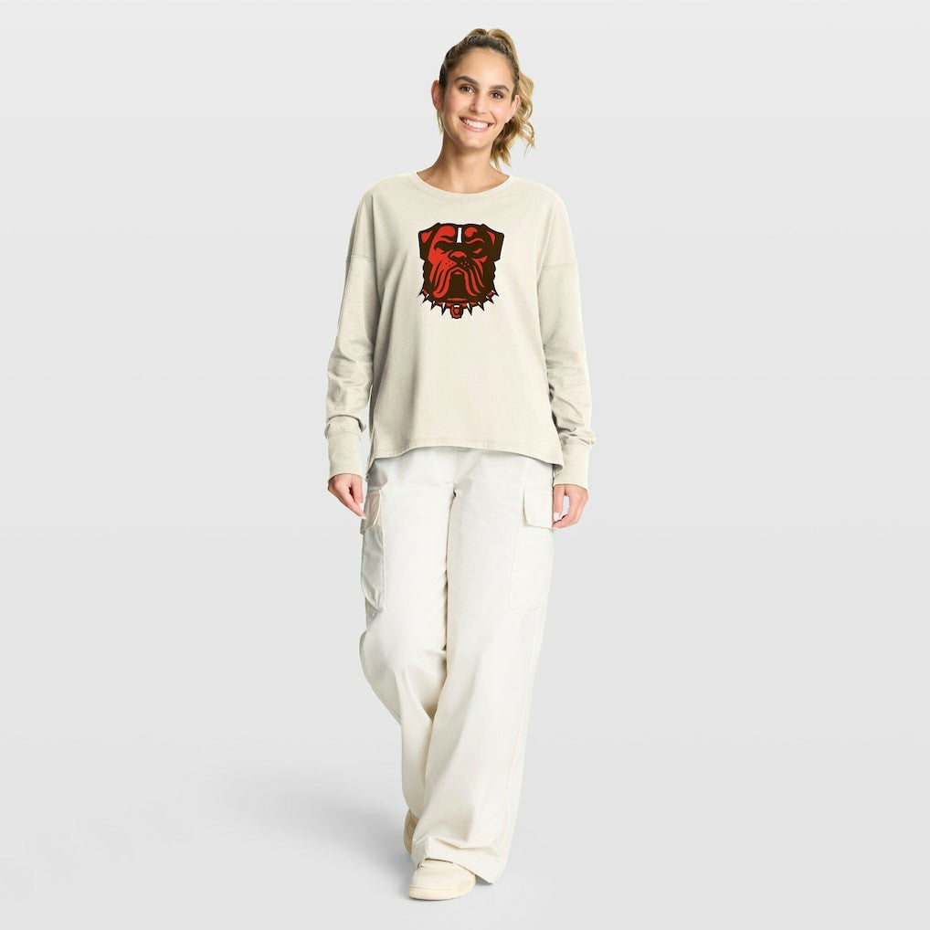Cleveland Browns Women's Dove Legacy Long Sleeve T-Shirt Cream