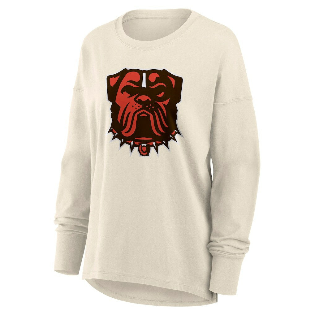 Cleveland Browns Women's Dove Legacy Long Sleeve T-Shirt Cream