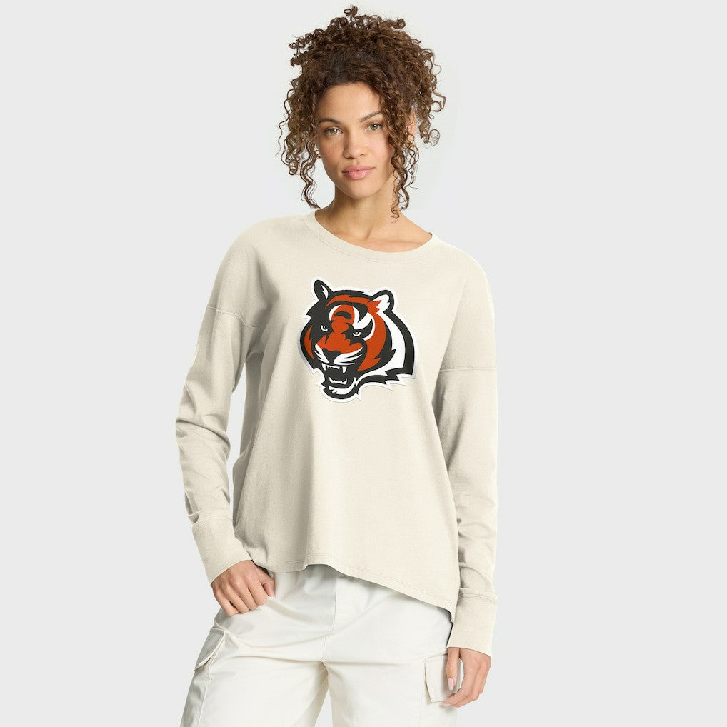 Cincinnati Bengals Women's Dove Legacy Long Sleeve T-Shirt Cream
