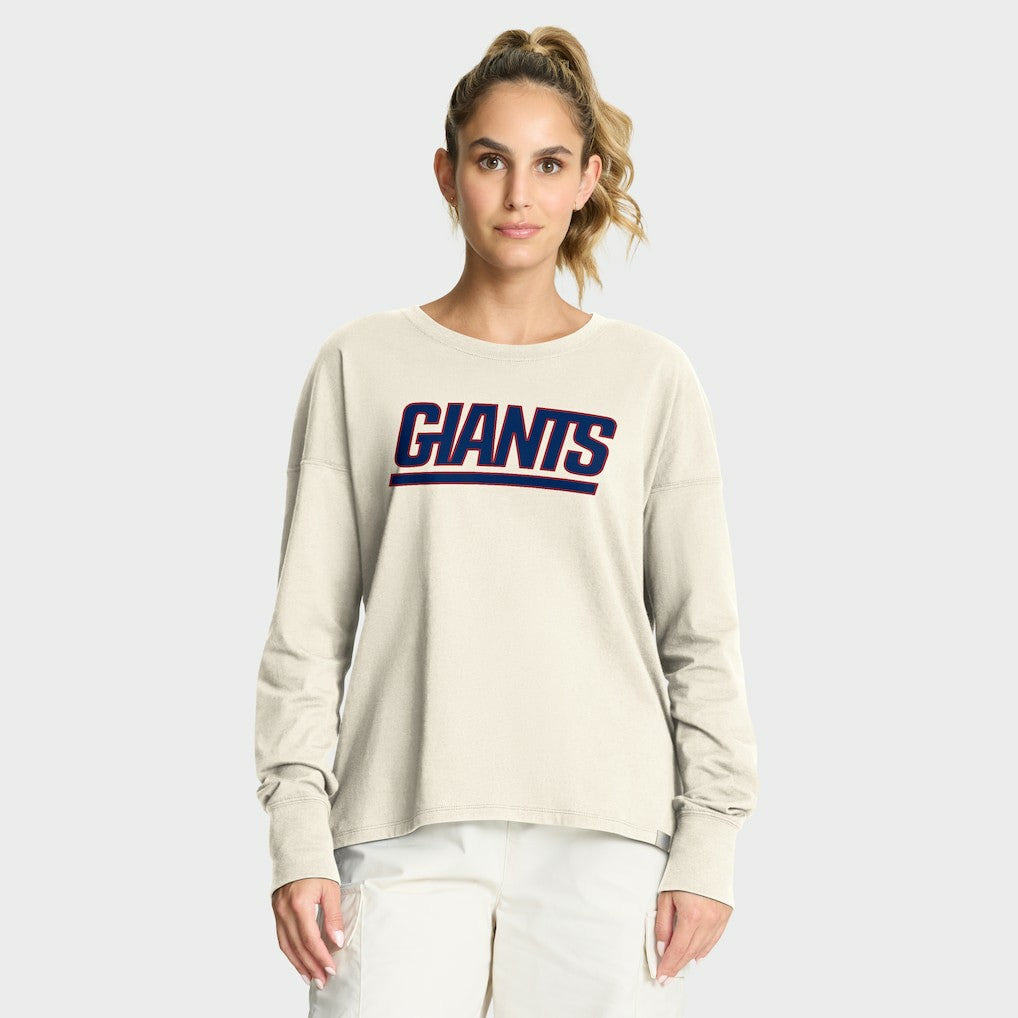 New York Giants Women's Dove Legacy Long Sleeve T-Shirt Cream
