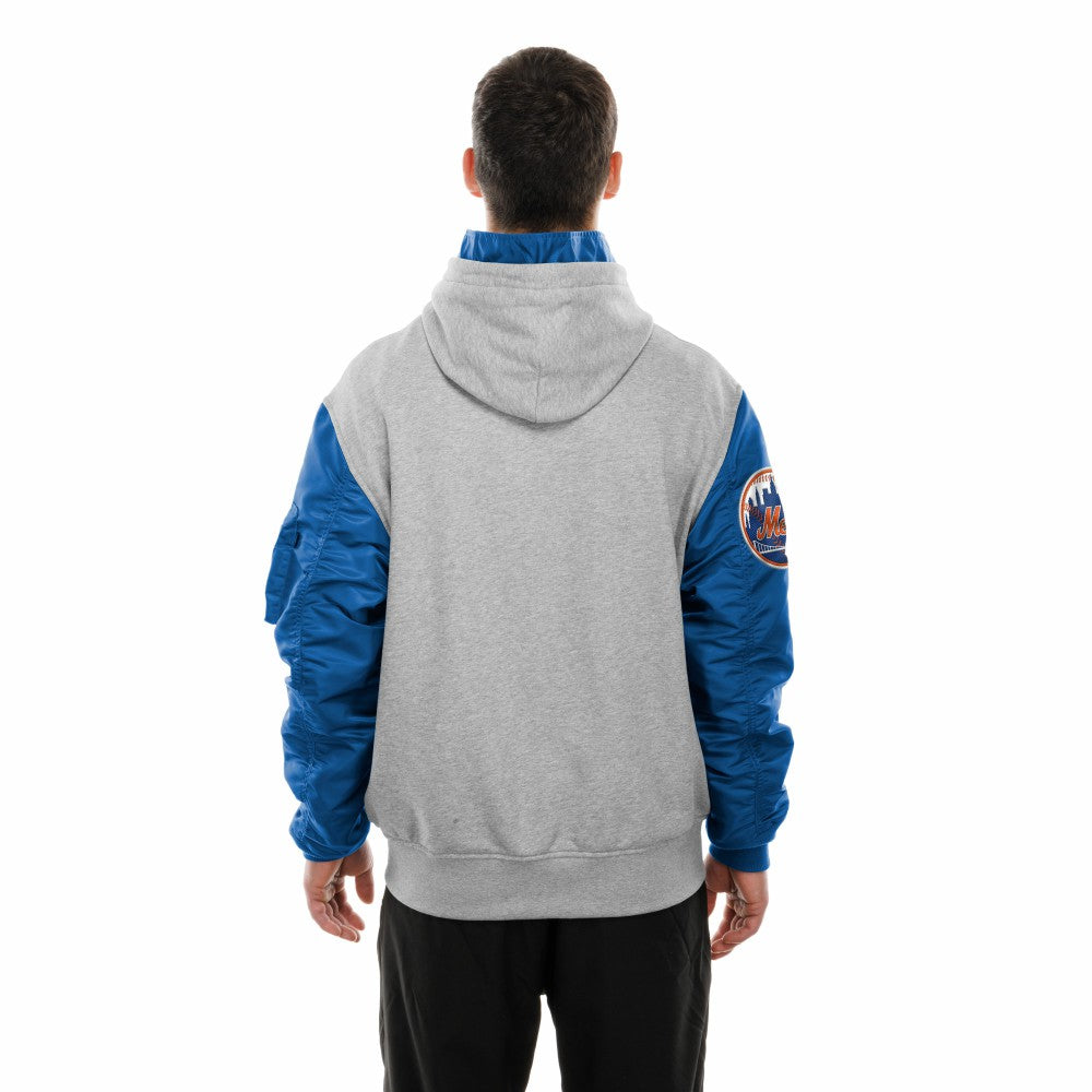 New York Mets New Era x Alpha Industries MA-1 Full-Zip Hoodie Jacket - Royal/Grey Jackets