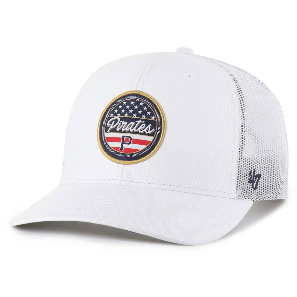 Pittsburgh Pirates '47 Homage Adjustable Trucker Hat - White Hats