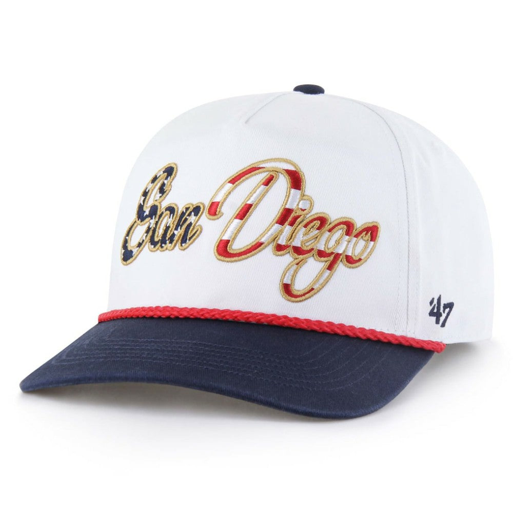 San Diego Padres '47 Patriotic Overhand Hitch Adjustable Hat - White Hats