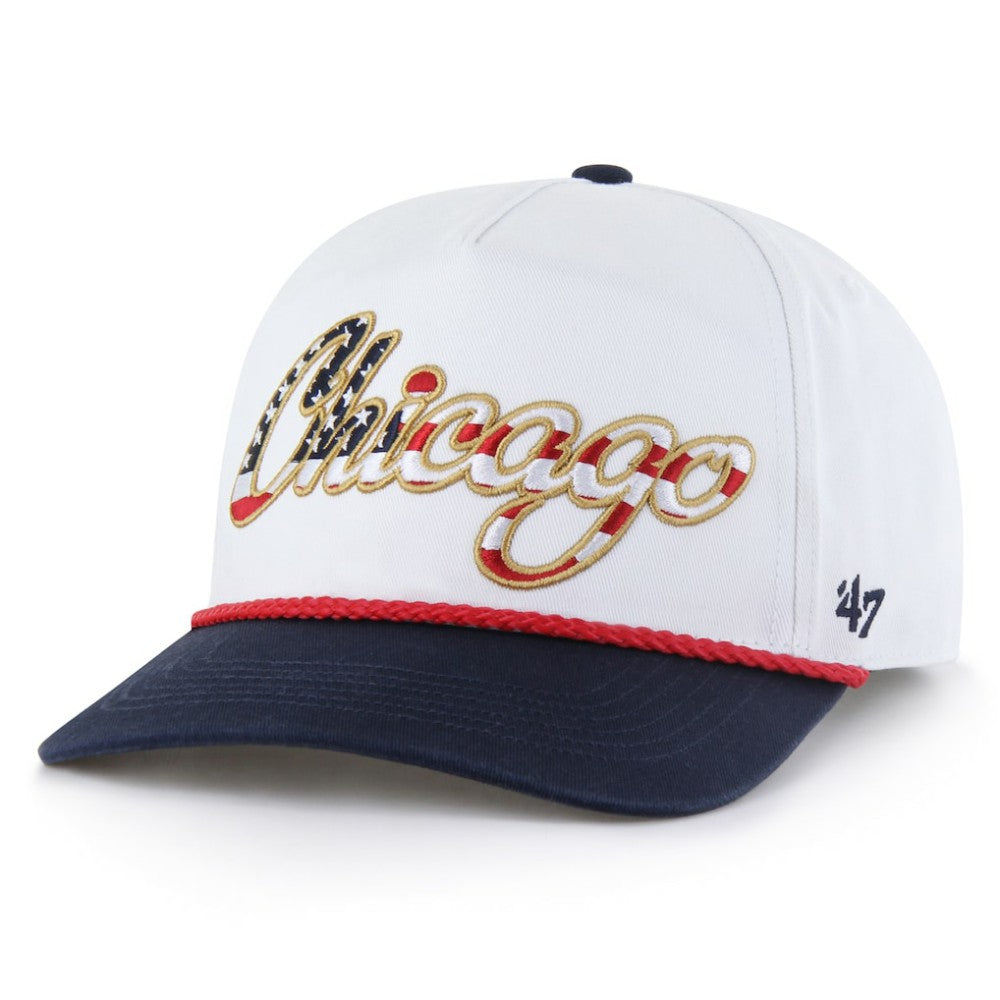 Chicago Cubs '47 Patriotic Overhand Hitch Adjustable Hat - White Hats