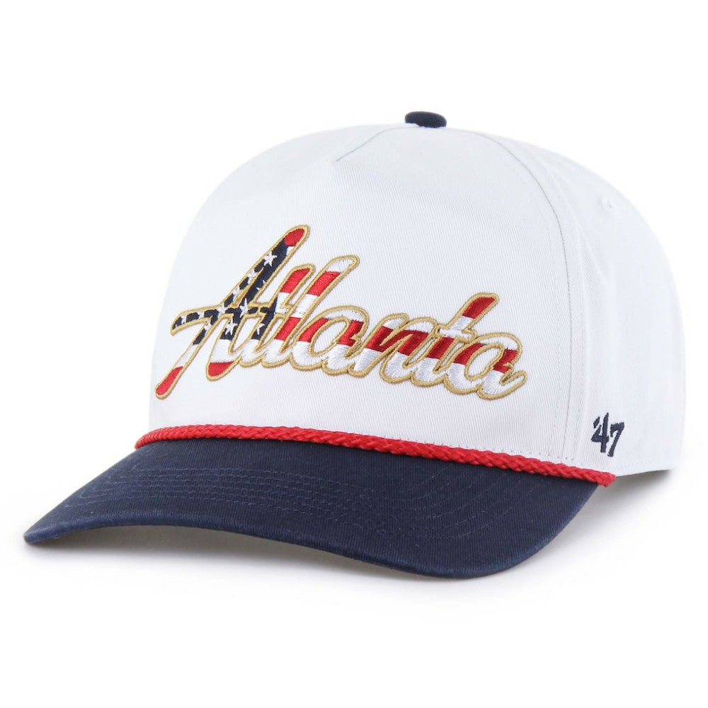 Atlanta Braves '47 Patriotic Overhand Hitch Adjustable Hat - White Hats