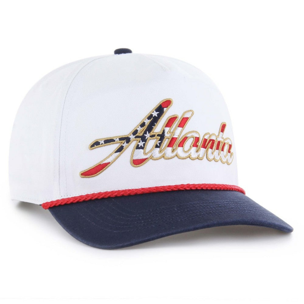 Atlanta Braves '47 Patriotic Overhand Hitch Adjustable Hat - White Hats