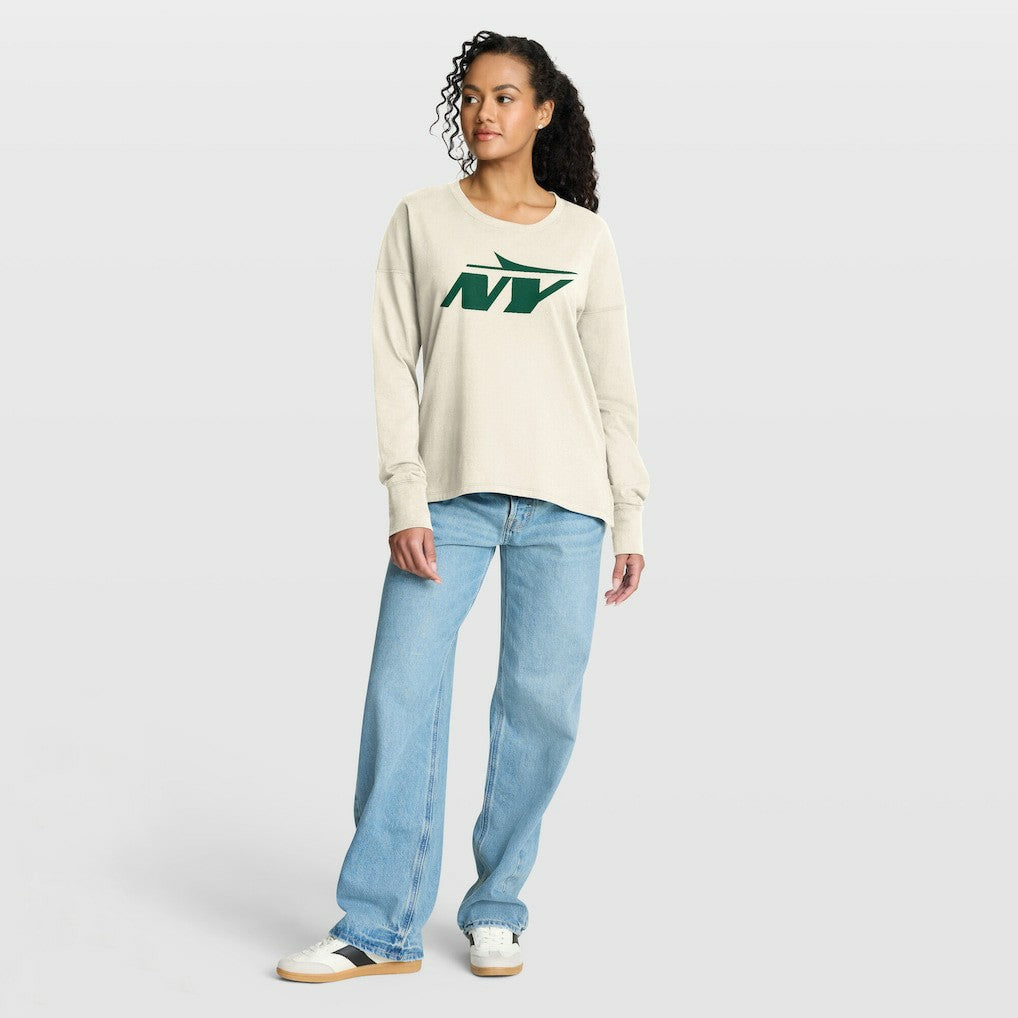 New York Jets Women's Dove Legacy Long Sleeve T-Shirt Cream