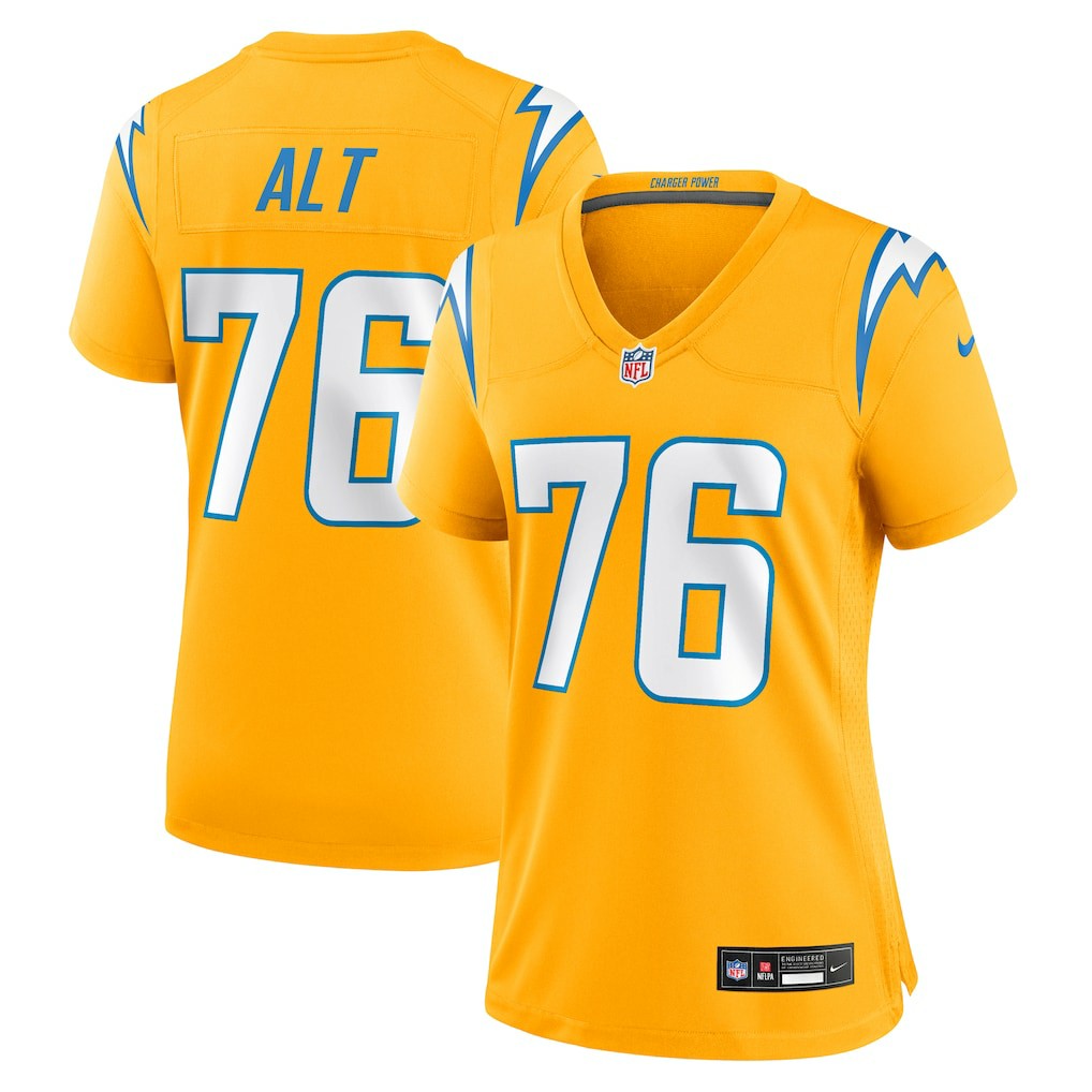 Joe Alt Los Angeles Chargers Women's Alternate Charger Power Game Jersey Gold