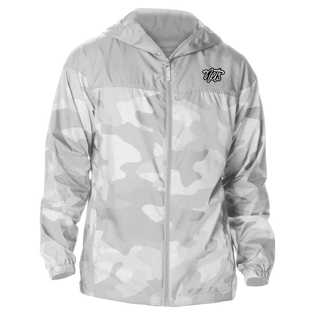 Brooklyn Nets Camo Flash Challenger Windbreaker Full-Zip Jacket Gray