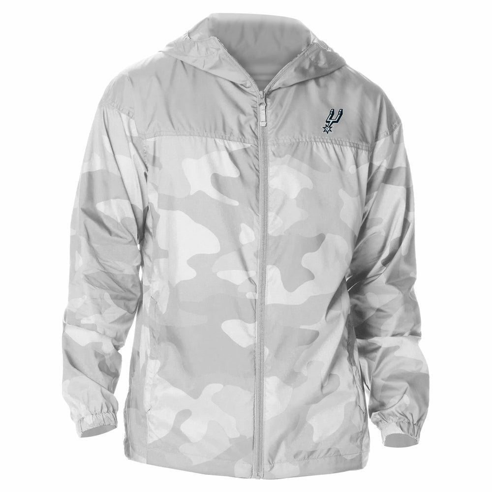 San Antonio Spurs Camo Flash Challenger Windbreaker Full-Zip Jacket Gray