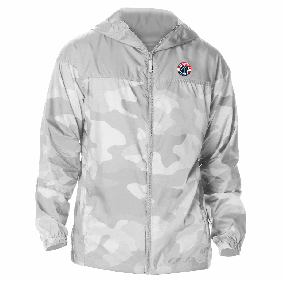 Washington Wizards Camo Flash Challenger Windbreaker Full-Zip Jacket Gray