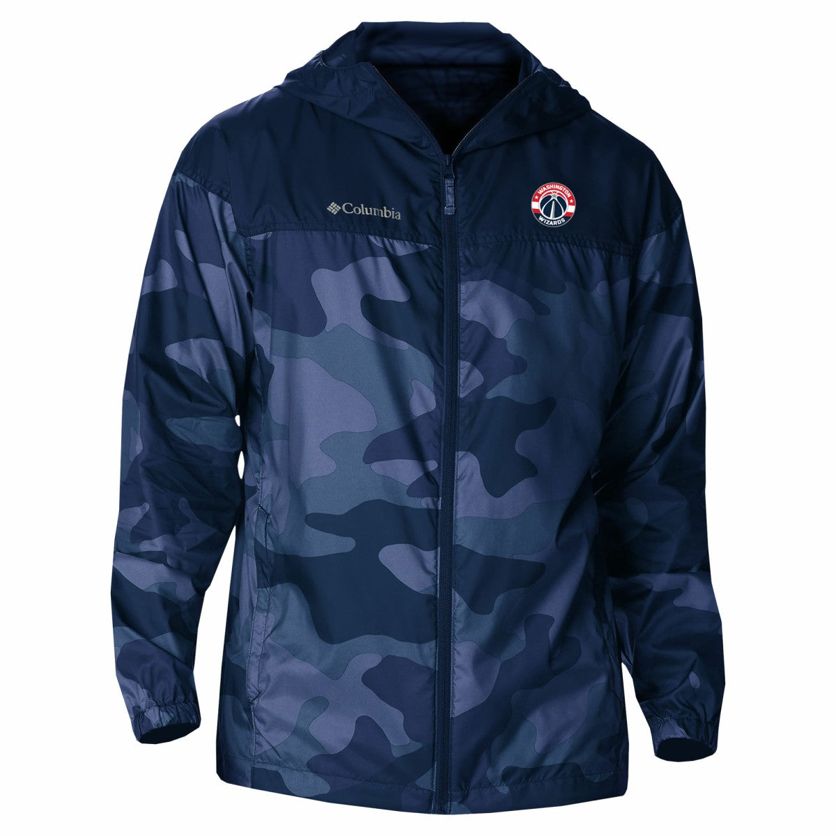 Washington Wizards Camo Flash Challenger Windbreaker Full-Zip Jacket Navy