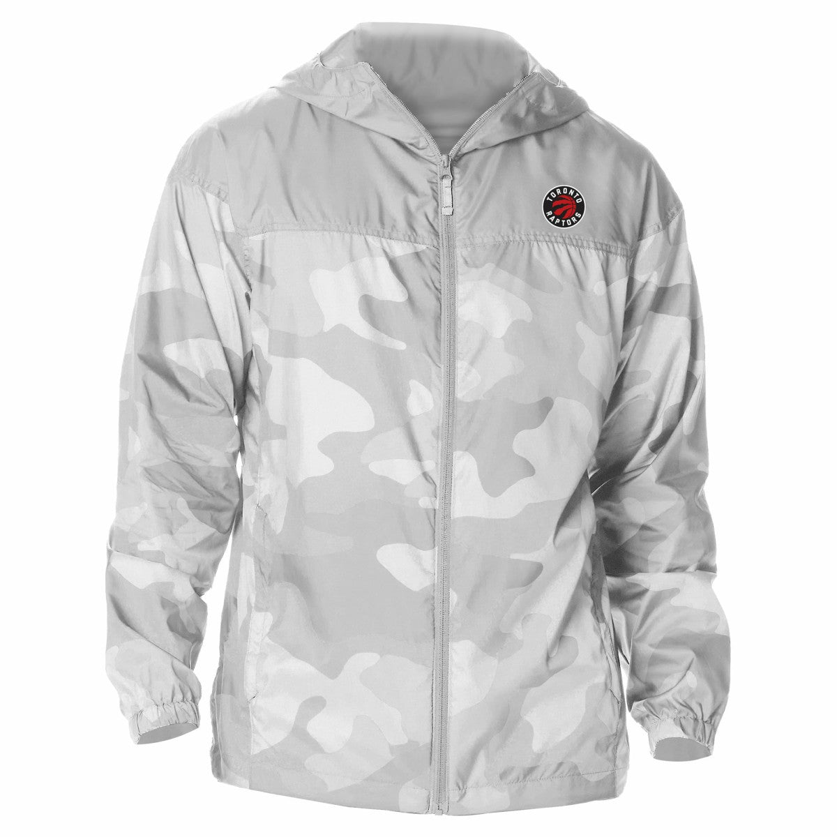 Toronto Raptors Camo Flash Challenger Windbreaker Full-Zip Jacket Gray