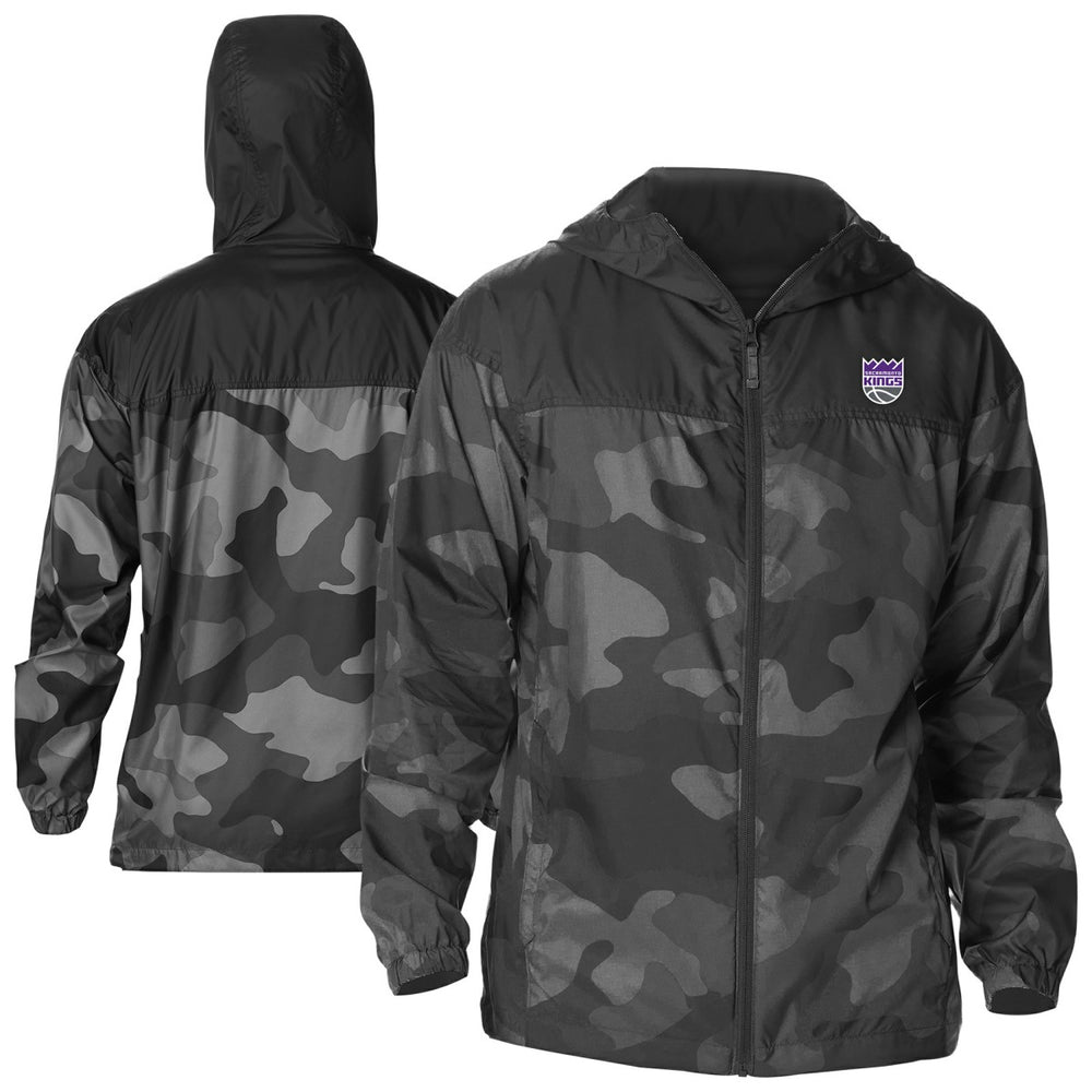 Sacramento Kings Camo Flash Challenger Windbreaker Full-Zip Jacket Black