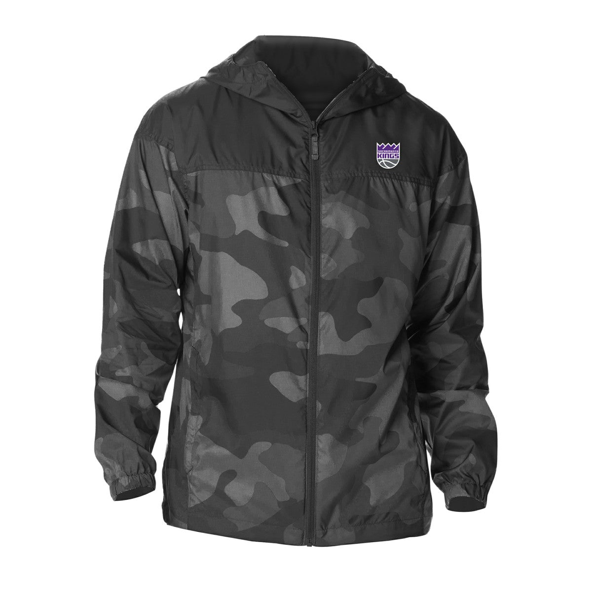 Sacramento Kings Camo Flash Challenger Windbreaker Full-Zip Jacket Black