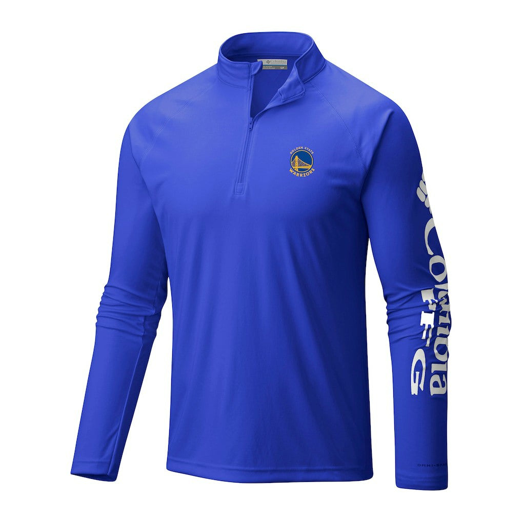 Golden State Warriors Terminal Tackle Raglan Omni-Shade Quarter-Zip Jacket Royal