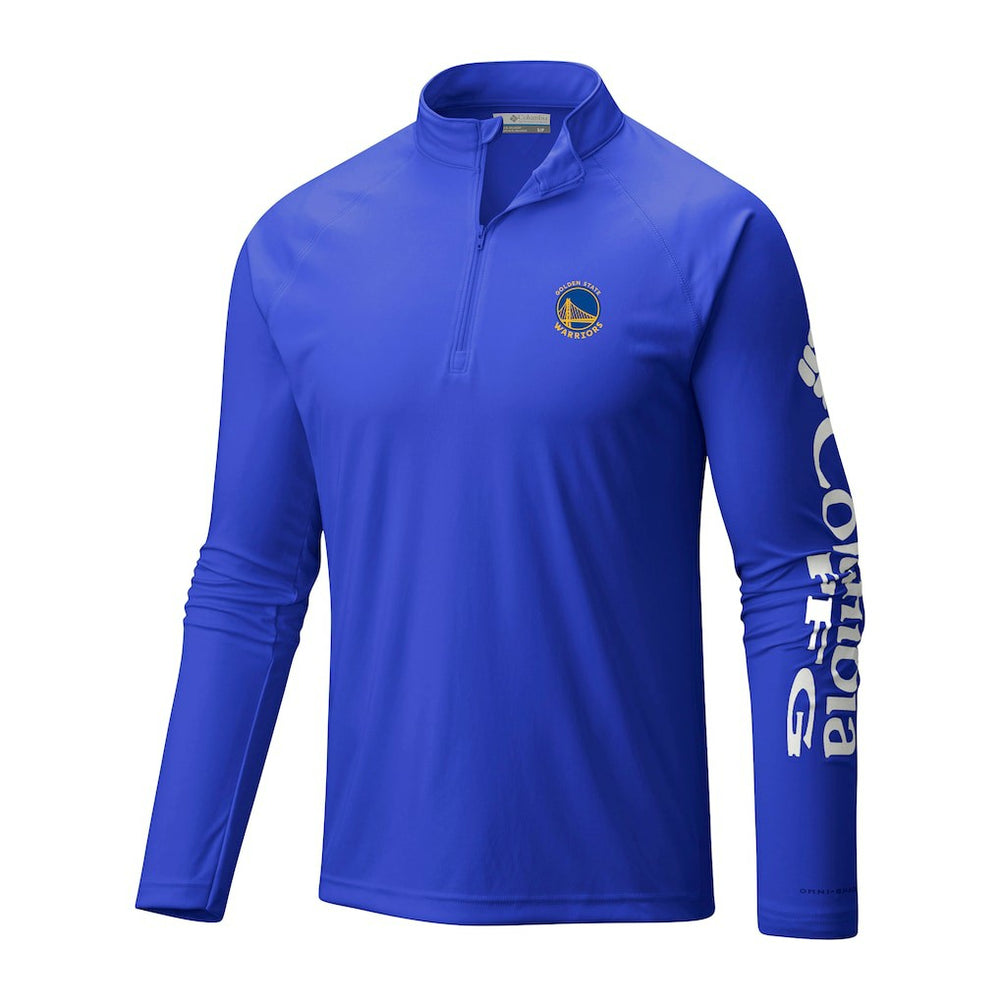 Golden State Warriors Terminal Tackle Raglan Omni-Shade Quarter-Zip Jacket Royal