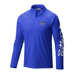 Golden State Warriors Terminal Tackle Raglan Omni-Shade Quarter-Zip Jacket Royal