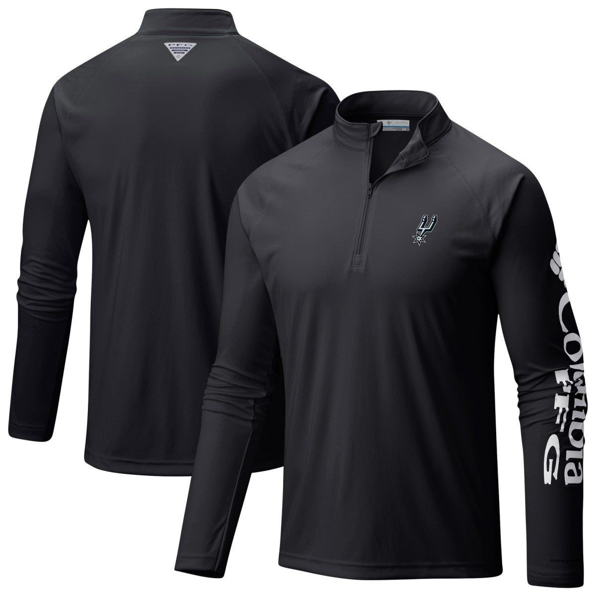 San Antonio Spurs Terminal Tackle Raglan Omni-Shade Quarter-Zip Jacket Black