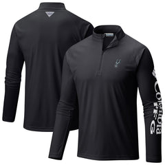 San Antonio Spurs Terminal Tackle Raglan Omni-Shade Quarter-Zip Jacket Black