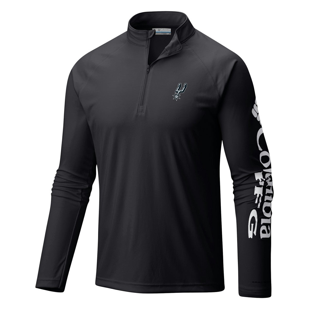 San Antonio Spurs Terminal Tackle Raglan Omni-Shade Quarter-Zip Jacket Black