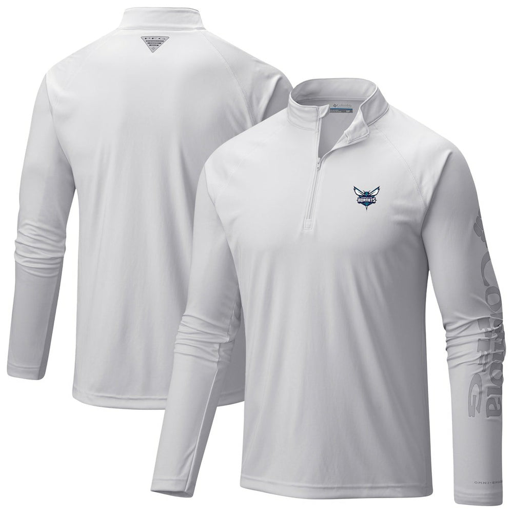 Charlotte Hornets Terminal Tackle Raglan Omni-Shade Quarter-Zip Jacket White