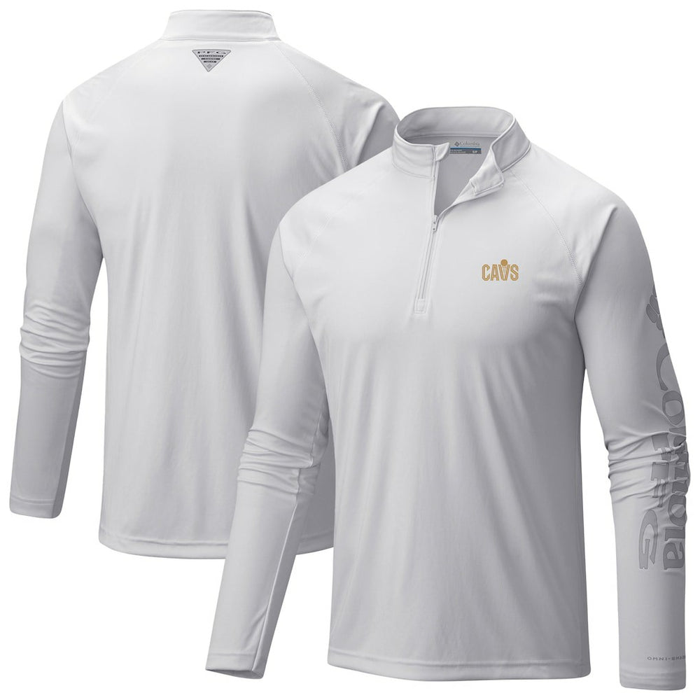 Cleveland Cavaliers Terminal Tackle Raglan Omni-Shade Quarter-Zip Jacket White