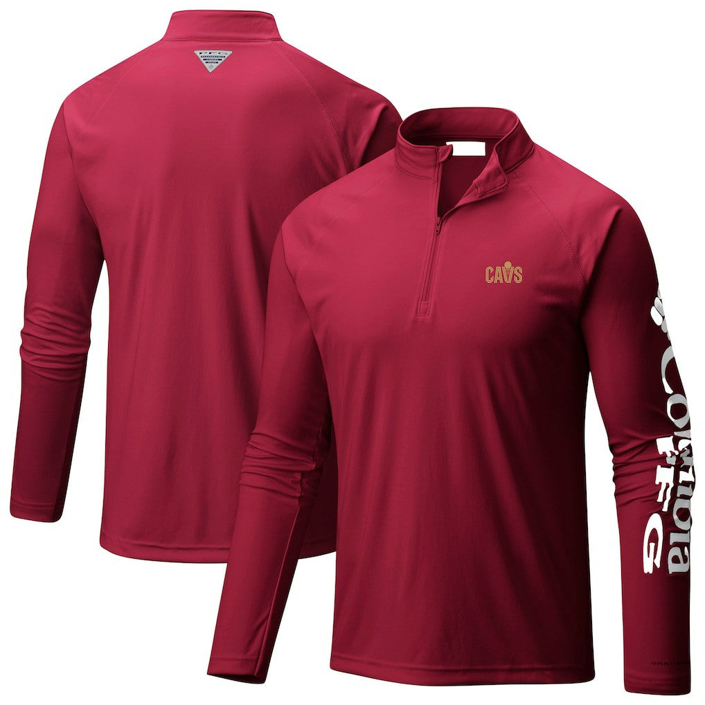 Cleveland Cavaliers Terminal Tackle Raglan Omni-Shade Quarter-Zip Jacket Wine