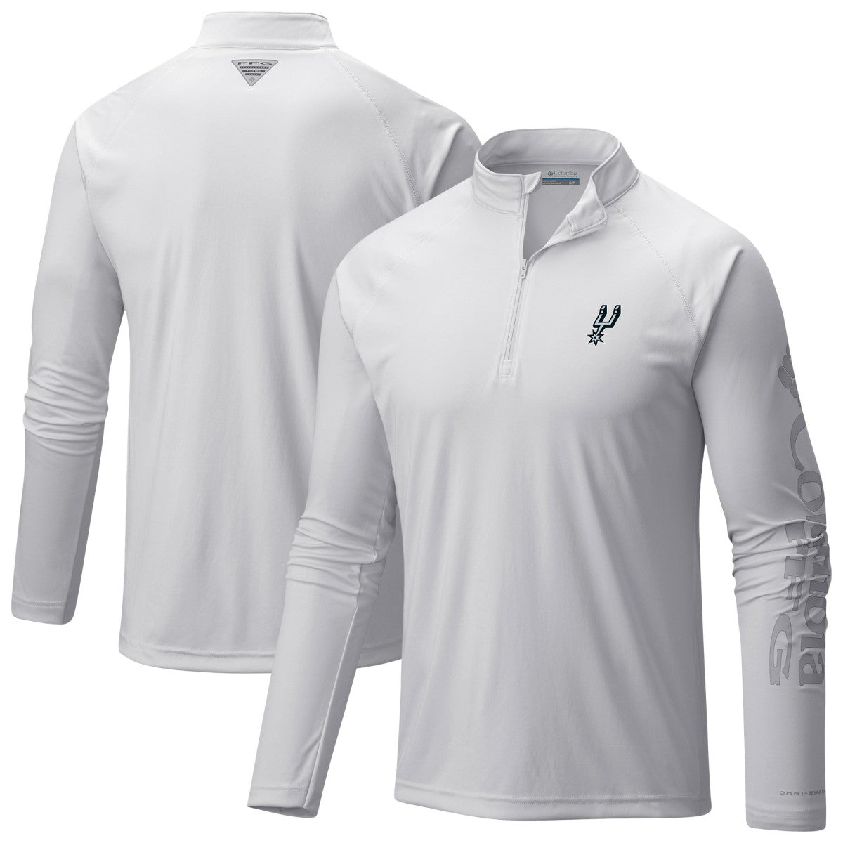 San Antonio Spurs Terminal Tackle Raglan Omni-Shade Quarter-Zip Jacket White
