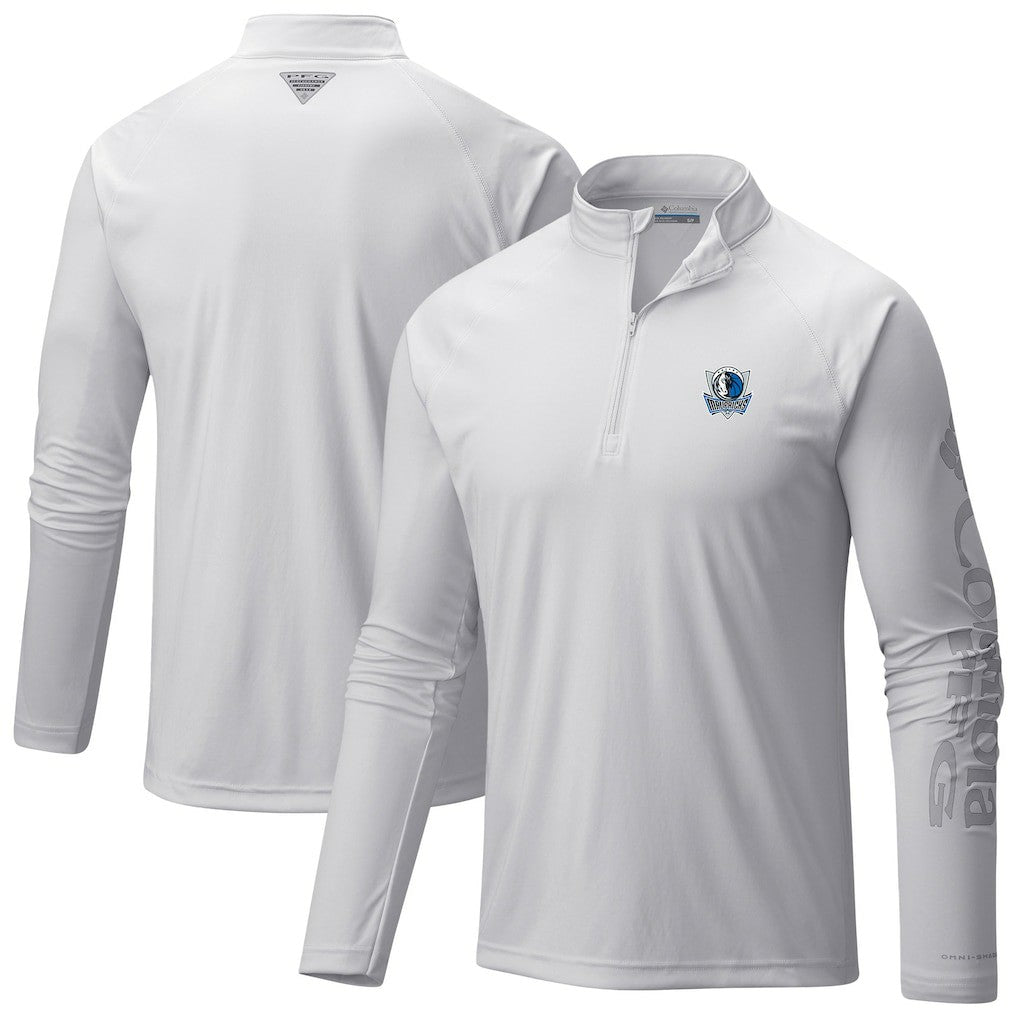 Dallas Mavericks Terminal Tackle Raglan Omni-Shade Quarter-Zip Jacket White
