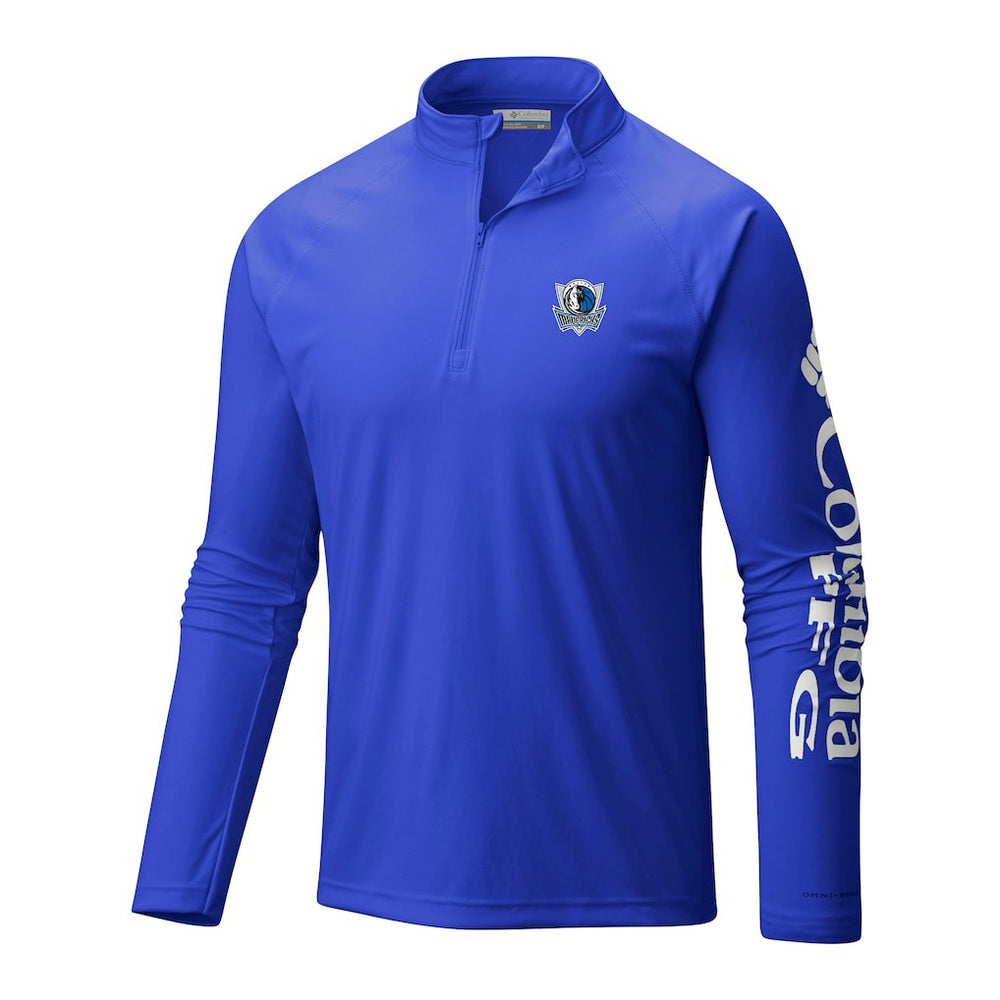 Dallas Mavericks Terminal Tackle Raglan Omni-Shade Quarter-Zip Jacket Blue