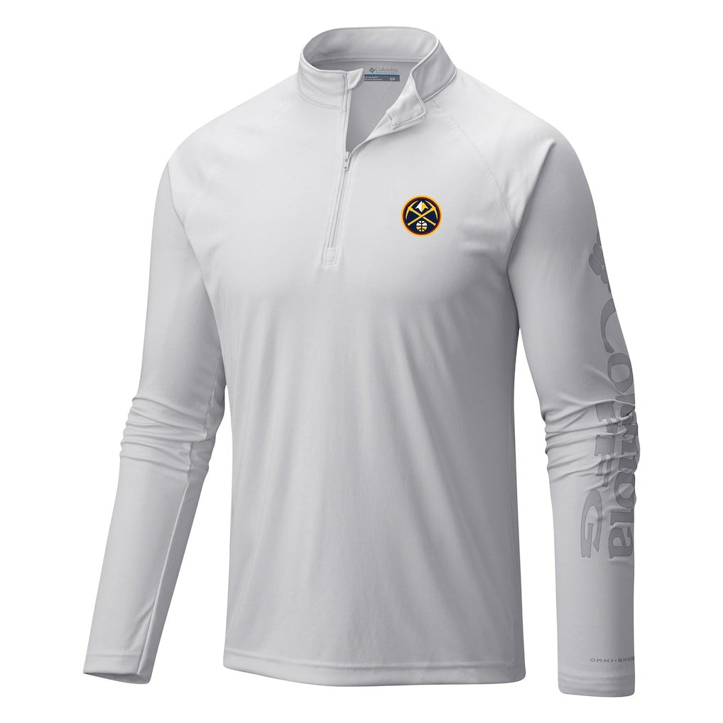 Denver Nuggets Terminal Tackle Raglan Omni-Shade Quarter-Zip Jacket White