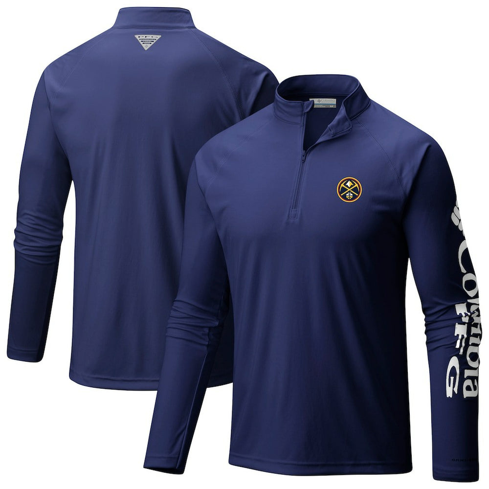 Denver Nuggets Terminal Tackle Raglan Omni-Shade Quarter-Zip Jacket Navy