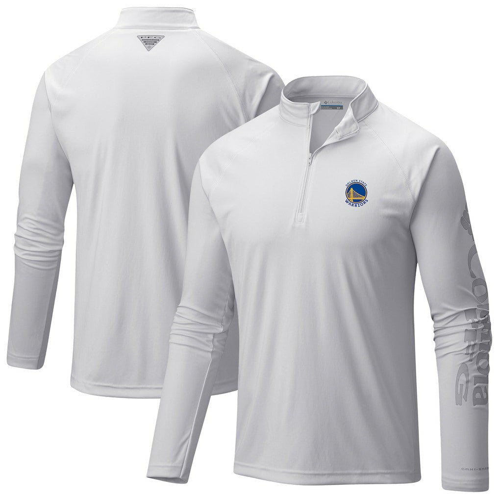 Golden State Warriors Terminal Tackle Raglan Omni-Shade Quarter-Zip Jacket White