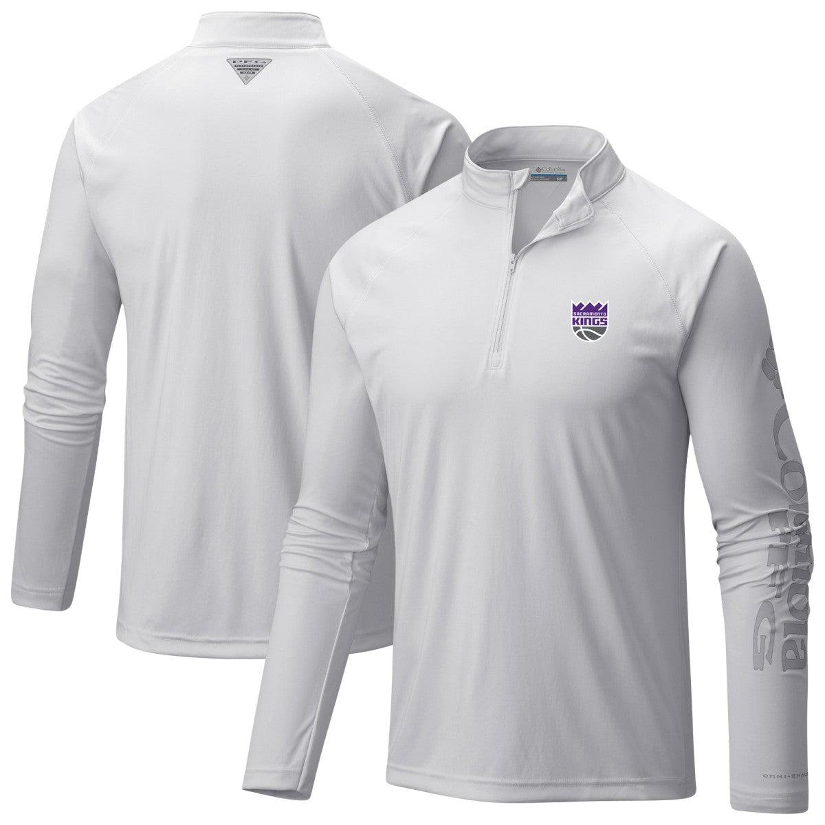 Sacramento Kings Terminal Tackle Raglan Omni-Shade Quarter-Zip Jacket White