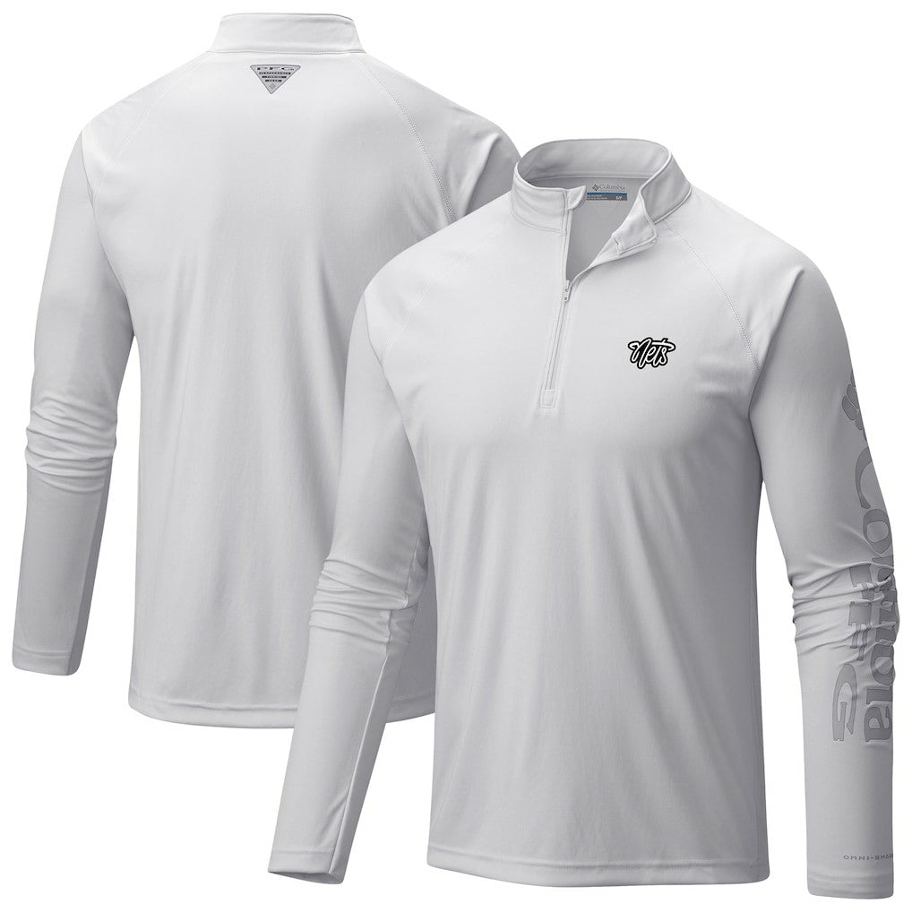 Brooklyn Nets Terminal Tackle Raglan Omni-Shade Quarter-Zip Jacket White