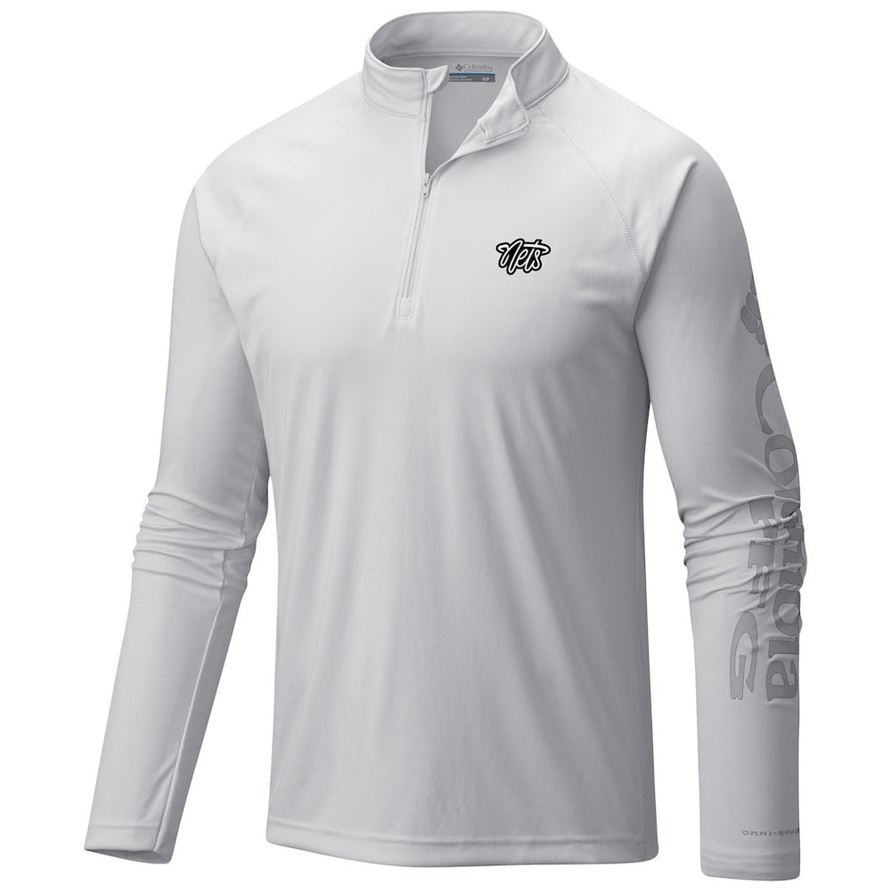 Brooklyn Nets Terminal Tackle Raglan Omni-Shade Quarter-Zip Jacket White