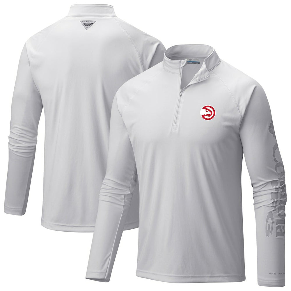 Atlanta Hawks Terminal Tackle Raglan Omni-Shade Quarter-Zip Jacket White