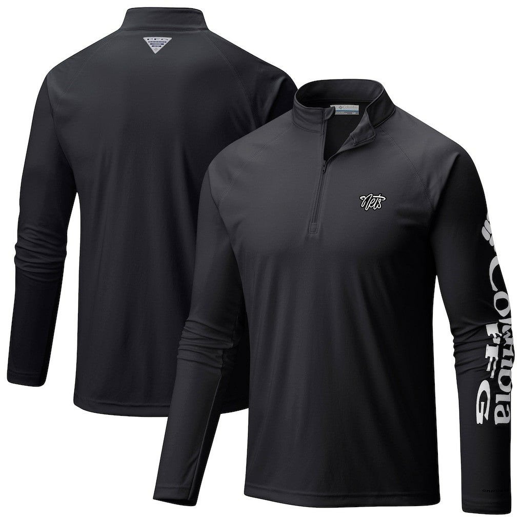 Brooklyn Nets Terminal Tackle Raglan Omni-Shade Quarter-Zip Jacket Black