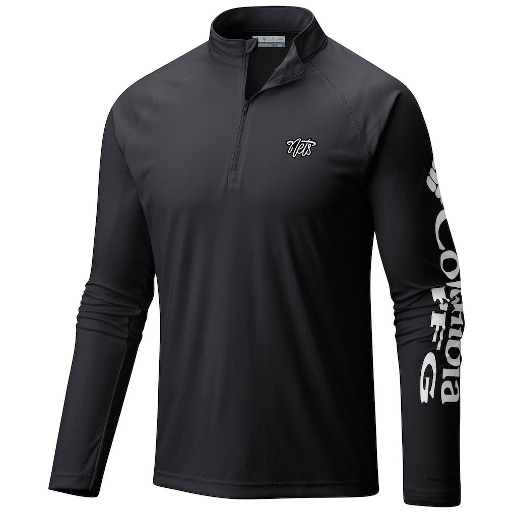 Brooklyn Nets Terminal Tackle Raglan Omni-Shade Quarter-Zip Jacket Black