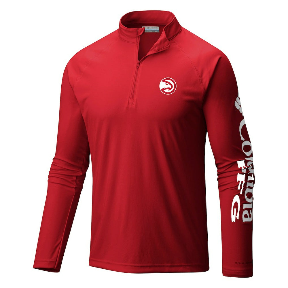Atlanta Hawks Terminal Tackle Raglan Omni-Shade Quarter-Zip Jacket Red