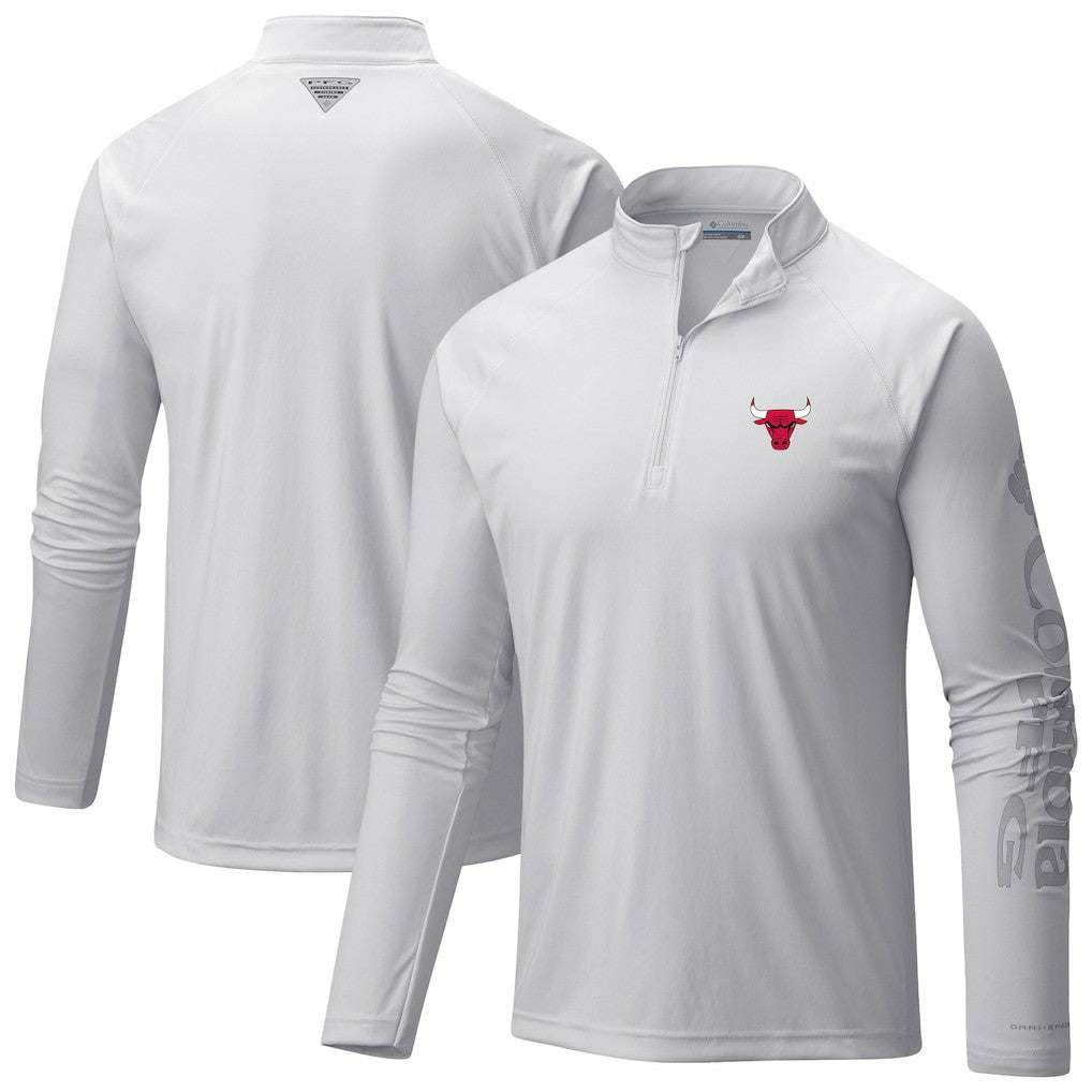 Chicago Bulls Terminal Tackle Raglan Omni-Shade Quarter-Zip Jacket White