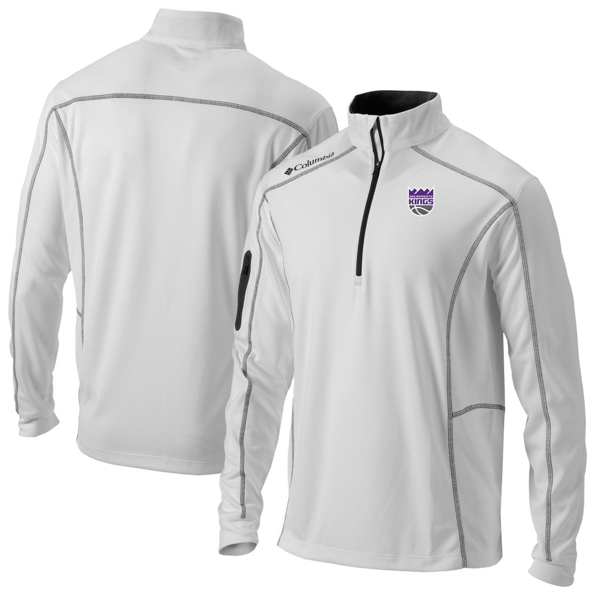 Sacramento Kings Omni-Wick Shotgun Quarter-Zip Pullover White