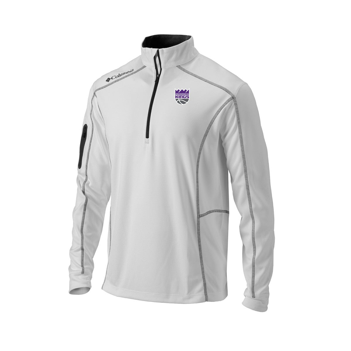 Sacramento Kings Omni-Wick Shotgun Quarter-Zip Pullover White