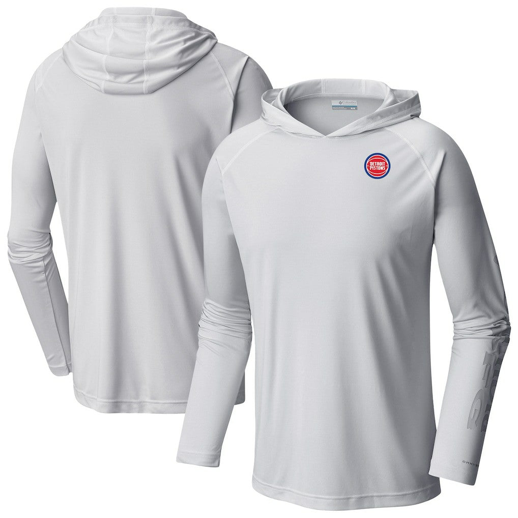 Detroit Pistons Terminal Tackle Long Sleeve Hoodie T-Shirt White