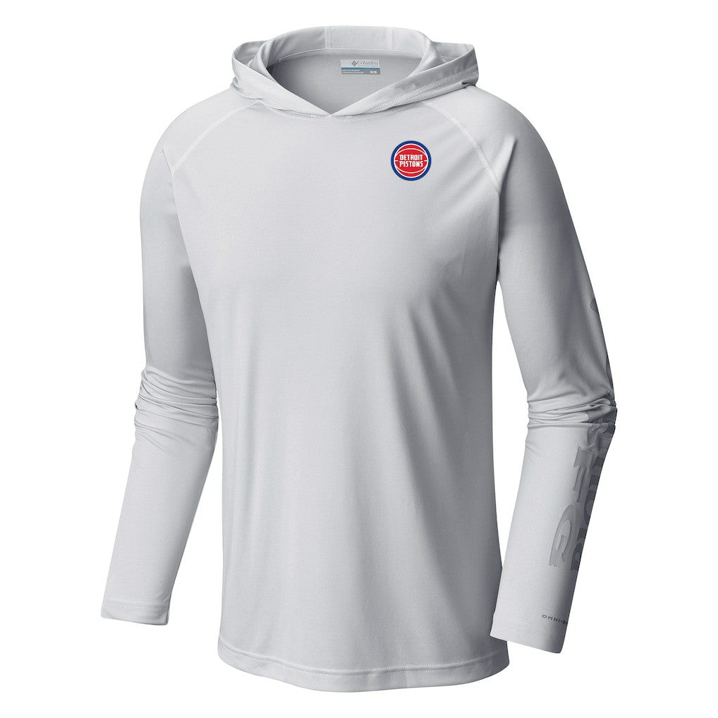 Detroit Pistons Terminal Tackle Long Sleeve Hoodie T-Shirt White