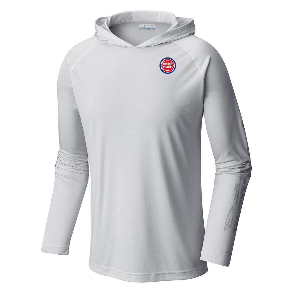 Detroit Pistons Terminal Tackle Long Sleeve Hoodie T-Shirt White